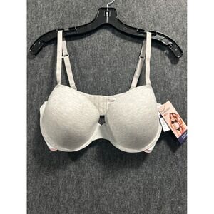 Fruit of the Loom Fresh Collection Bra XL Grey Underwire Cotton Demi Push Up
